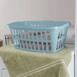 1.5 Bu Laundry Basket Pewter Aqua - Brightroom™ -Brightroom GUEST 03a24a93 0b0a 43d8 b5de 1451a1073e06