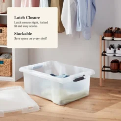 Medium Frosted Latching Storage Box - Brightroom™: Stackable Polypropylene Tote With Lid, 48L Capacity 9 Medium Frosted Latching Storage Box - Brightroom™: Stackable Polypropylene Tote With Lid, 48L Capacity -Brightroom GUEST 047ac601 171c 446f 97bf 888ae2d54712