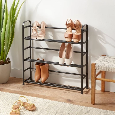 Small Space Metal Shoe Rack Black - Brightroom™ 3 Small Space Metal Shoe Rack Black - Brightroom™