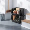 Large Open Front Stackable Storage Bin - Brightroom™: Black Polypropylene Utility, 10.75 Volume, 20.3" Width -Brightroom GUEST 2445907f d0a7 4721 ae98 04059edf68b6