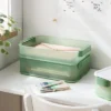 Click In Place 6.7qt Shallow Plastic Storage Bin For Home And Office Organization Green Tint - Brightroom™ -Brightroom GUEST 2582b967 43f8 451a 9325 f5c7e08cace3