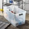 200qt Heavy Duty Latching Clear Storage Box - Brightroom™: Portable Black Utility Bin With Lid, 200qt Capacity