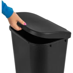 11.3gal Lift Top Waste Basket Black - Brightroom™: Kitchen Trash Can, Fingerprint-Resistant, Indoor Trash Bin -Brightroom GUEST 374c1b5a 3969 4ece ae38 e552e3a34b9d
