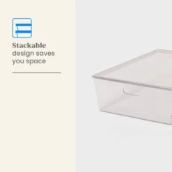 26L Stacking Clear Bin With Lid - Brightroom™: Plastic, Stackable, Universal Storage, 21.53" X 14.92" X 5.9" 8 26L Stacking Clear Bin With Lid - Brightroom™: Plastic, Stackable, Universal Storage, 21.53" X 14.92" X 5.9" -Brightroom GUEST 45118b5c 8c98 410e 9a14 28f411e5270a