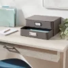 2 Drawer Decorative Fabric Box Charcoal - Brightroom: Rectangle, Paper & Polyester, Spot Clean, 6"x10"x13" -Brightroom GUEST 49edadd0 15a9 46d0 af95 b1b5cfafde01
