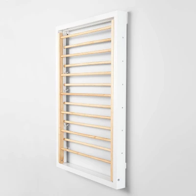 Wall Mounted Drying Rack White - Brightroom™: Folding Pull-Out Steel, 36.42" Height, 10lb Capacity, Adult Assembly Required 4 Wall Mounted Drying Rack White - Brightroom™: Folding Pull-Out Steel, 36.42" Height, 10lb Capacity, Adult Assembly Required - Image 2