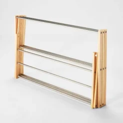 Rubber Wood And Stainless Steel Drying Rack - Brightroom™ -Brightroom GUEST 516b65db 3cf6 4d8a 8637 de34d16b1483