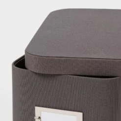 Small Decorative Fabric Box Charcoal - Brightroom™: Rectangle, Paper & Polyester, 5" H X 13" D X 7.5" W, Spot Clean -Brightroom GUEST 5d295314 c5cb 44f9 902f ec19e624038c