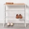 4 Tier Shoe Rack White Metal With Natural Wood - Brightroom™ -Brightroom GUEST 6093b851 f8d2 4adb ad7f 97aefd41c9b2