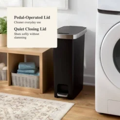 45L Slim Resin Step Trash Can With Stainless Band - Brightroom™ -Brightroom GUEST 684c3acf d74a 42ea 9589 5b05ea649886