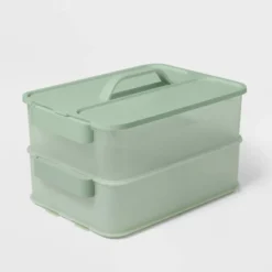 Click In Place 10qt Plastic Storage Bin For Home And Office Organization Green Tint - Brightroom™​ -Brightroom GUEST 6c756ada ee75 4ac0 b6d2 f141471256a7