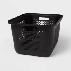 Medium Decorative Plastic Bin With Cutout Handles - Brightroom™ -Brightroom GUEST 7cd07dff 82de 4d68 a827 22c552cbd443