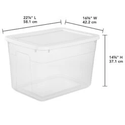70qt Clear Storage Box With White Lid - Brightroom™