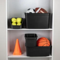 Folio Heavy Duty Storage Bin - Brightroom™: Black Plastic, Stackable, Portable, Universal Storage, 18.6 Volume Capacity -Brightroom GUEST 90c68d42 d8ac 4549 9130 753707e120e0 1