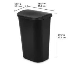 11.3gal Lift Top Waste Basket Black - Brightroom™: Kitchen Trash Can, Fingerprint-Resistant, Indoor Trash Bin -Brightroom GUEST 9db165a7 0493 4c4c b089 67dac64661c4
