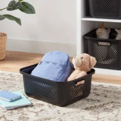 Small Decorative Plastic Bin With Cutout Handles - Brightroom™