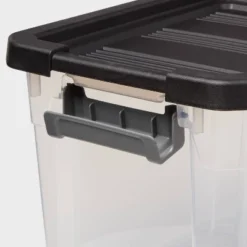 30qt Heavy Duty Latching Clear Storage Box - Brightroom™: Stackable Plastic Bin With Lid, Universal Utility Storage -Brightroom GUEST abb3eb3a 6e12 416a 8476 b245e34f820f