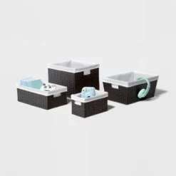 17" X 12" X 8" Large Woven Lined Basket Black - Brightroom™ -Brightroom GUEST ac4ff65f f7b2 48fa aa42 7459f63d7c52 1