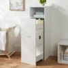 Narrow Storage Cabinet With Pull Out Cart White - Brightroom™: Utility Cart, Rolling Casters, Particle Board, 45" Height -Brightroom GUEST bbfb45ab ac27 454a b472 55af18ca0e70