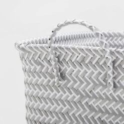 Large Woven Rectangular Storage Basket Gray/White - Brightroom™ -Brightroom GUEST bce17d56 35c5 4378 8313 a7ea3d09108e