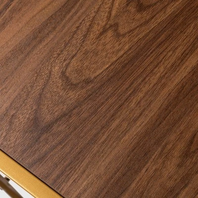 4 Tier Shoe Rack Brass With Walnut Wood - Brightroom™ 5 4 Tier Shoe Rack Brass With Walnut Wood - Brightroom™ - Image 3