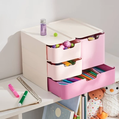 Modular Storage Drawer Set Pink - Brightroom™ 3 Modular Storage Drawer Set Pink - Brightroom™